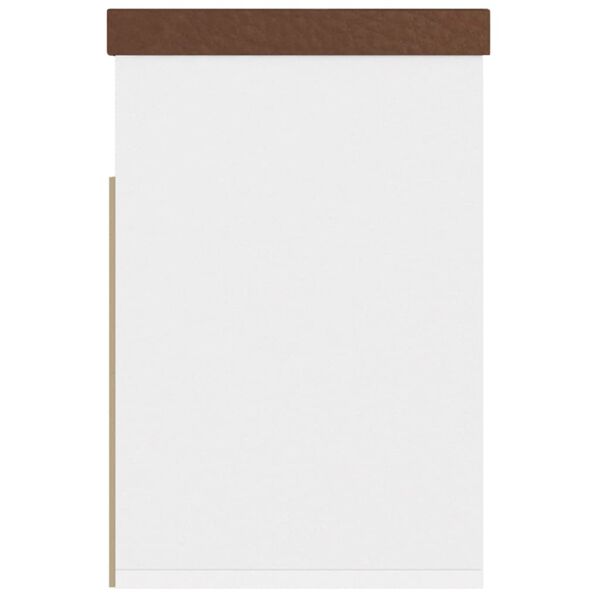 vidaXL Παπουτσοθήκη Λευκή/Sonoma Δρυς 80x30x47εκ Επεξ. Ξύλο+ Μαξιλάρι