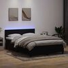 vidaXL &Kappa;&rho;&epsilon;&beta;ά&tau;&iota; Boxspring &mu;&epsilon; &Sigma;&tau;&rho;ώ&mu;&alpha; & LED &Mu;&alpha;ύ&rho;&omicron; 140x220 cm &Beta;&epsilon;&lambda;&omicron;ύ&delta;&iota;&nu;&omicron;