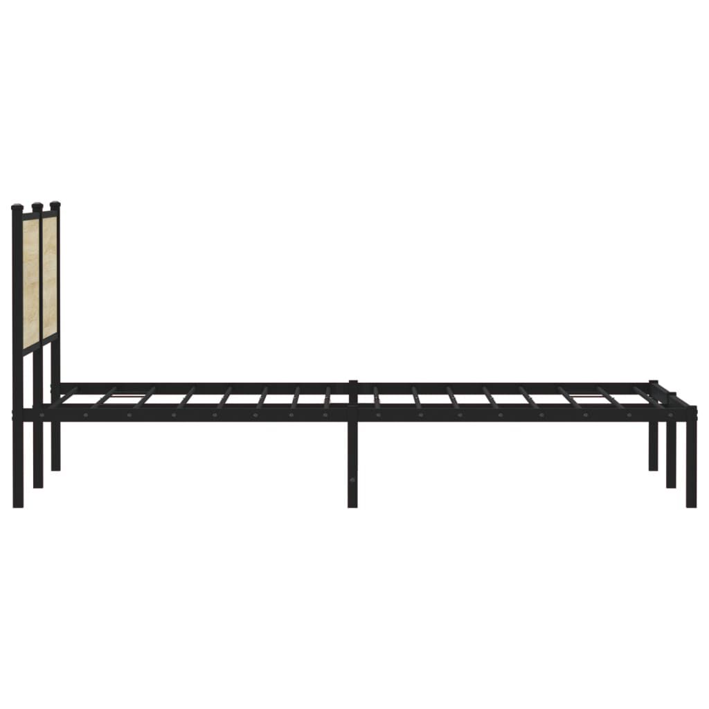 vidaXL Σκελετός Κρεβ. Χωρίς Στρώμα Sonoma Δρυς 150x200 εκ. Μεταλλικό