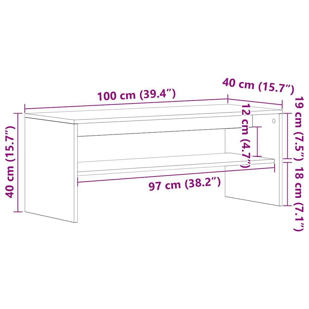 vidaXL Έπιπλο Τηλεόρασης Παλιό Ξύλο 100 x 40 x 40 εκ. από Μοριοσανίδα