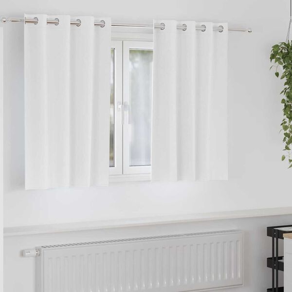 vidaXL Κουρτίνες με κουρτίνες 2 pcs Καθαρό Λευκό Πολυεστέρας