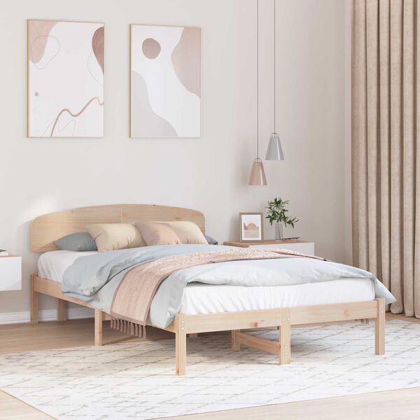 vidaXL Σκελετός Κρεβατιού Καφέ 120 x 190 cm Μασίφ ξύλο πεύκου