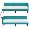 vidaXL Κρεβάτι Γωνίας με στρώμα Τιρκουάζ 80 x 200 cm Βελούδο