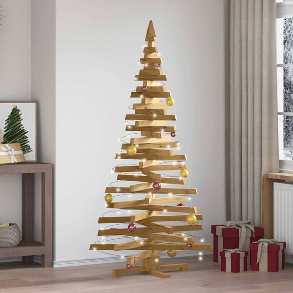vidaXL Χριστουγεννιάτικα Δέντρα με βάση Καφέ 180 cm Μασίφ ξύλο πεύκου