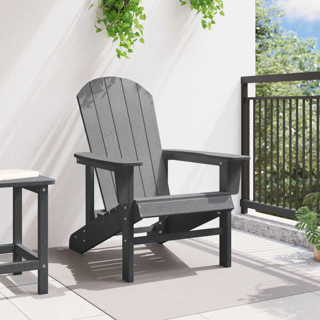 vidaXL Καρέκλα Adirondack Ανοιχτό γκρι 74x82x91 cm HDPE