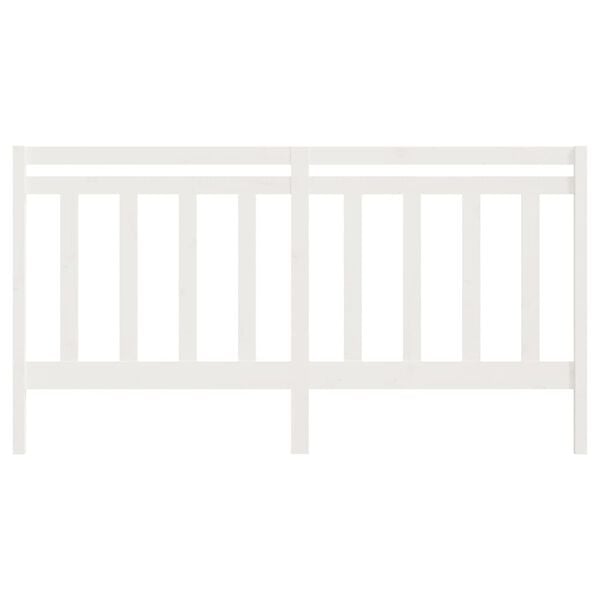 vidaXL Κεφαλάρι Κρεβατιού Λευκό 206 x 4 x 100 εκ. Μασίφ Ξύλο Πεύκου