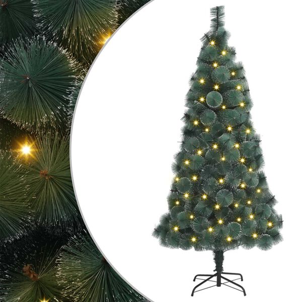 vidaXL Τεχνητό Χριστουγεννιάτικο Δέντρο 300 LEDs Πράσινο 180 cm PET