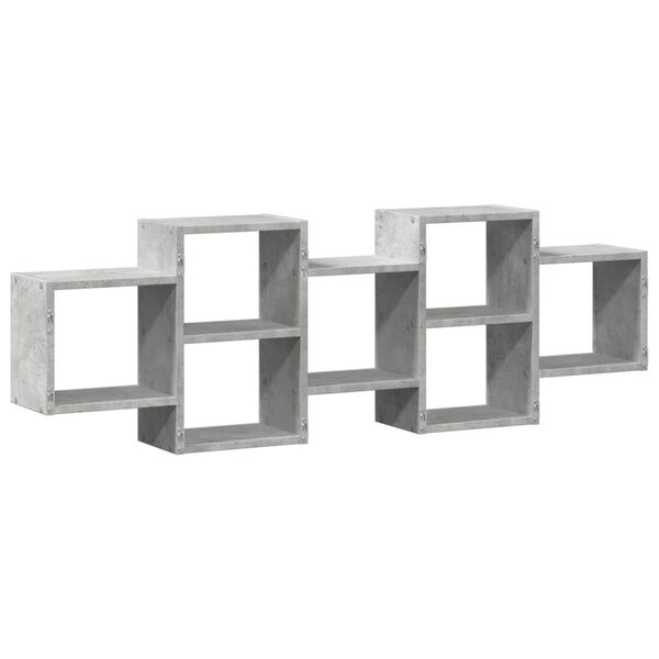 vidaXL Ραφιέρα Τοίχου Γκρι Σκυροδέματος 129x18x42 εκ. από Επεξ. Ξύλο
