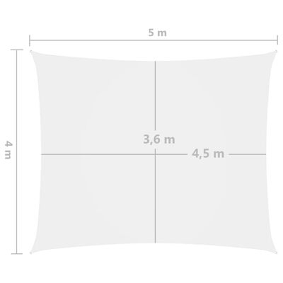vidaXL Πανί Σκίασης Ορθογώνιο Λευκό 4 x 5 μ. από Ύφασμα Oxford
