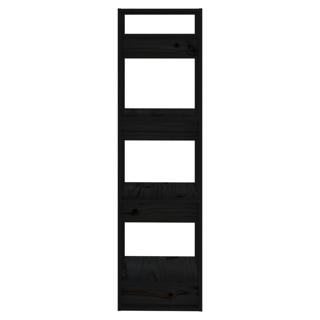 vidaXL Βιβλιοθήκη/Διαχωριστικό Χώρου Μαύρο 41x35x125 εκ. Μασίφ Πεύκο