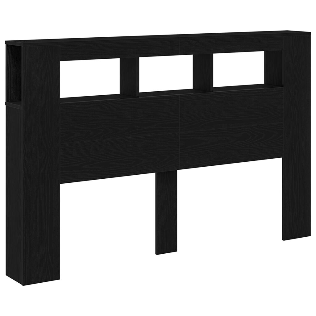 vidaXL LED Κεφαλάρι Μαύρη Δρυς 160x18,5x45 εκ Επεξεργασμένο Ξύλο