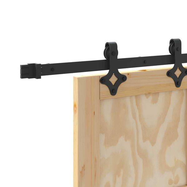 vidaXL Σετ Συρόμενης Πόρτας Φυσικό και μαύρο 61 x 198.5 εκ.