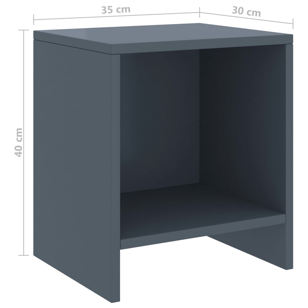 vidaXL Κομοδίνο Ανοιχτό Γκρι 35 x 30 x 40 εκ. από Μασίφ Ξύλο Πεύκου