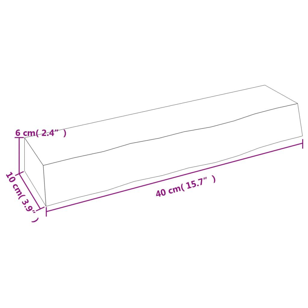 vidaXL Ράφι Τοίχου 40 x 10 x 6 εκ. από Ακατέργαστο Μασίφ Ξύλο Δρυός