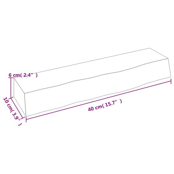 vidaXL Ράφι Τοίχου 40 x 10 x 6 εκ. από Ακατέργαστο Μασίφ Ξύλο Δρυός