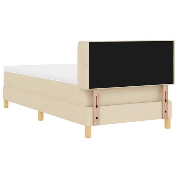 vidaXL Κρεβάτι με Ελατήρια με στρώμα Κρεμ 100 x 200 cm ύφασμα