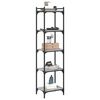 vidaXL Βιβλιοθήκη 5 Επιπέδων Γκρι Sonoma 40x30x154 εκ. Επεξεργ. Ξύλο