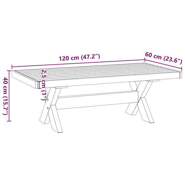 vidaXL Τραπεζάκι σαλονιού NOAIN με πόδια σχήματος X 120x60x40 cm