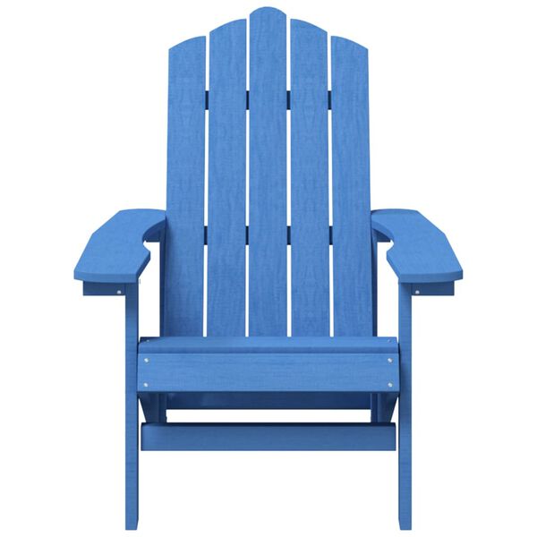 vidaXL Καρέκλα Κήπου Adirondack Γαλάζια από HDPE με Τραπεζάκι