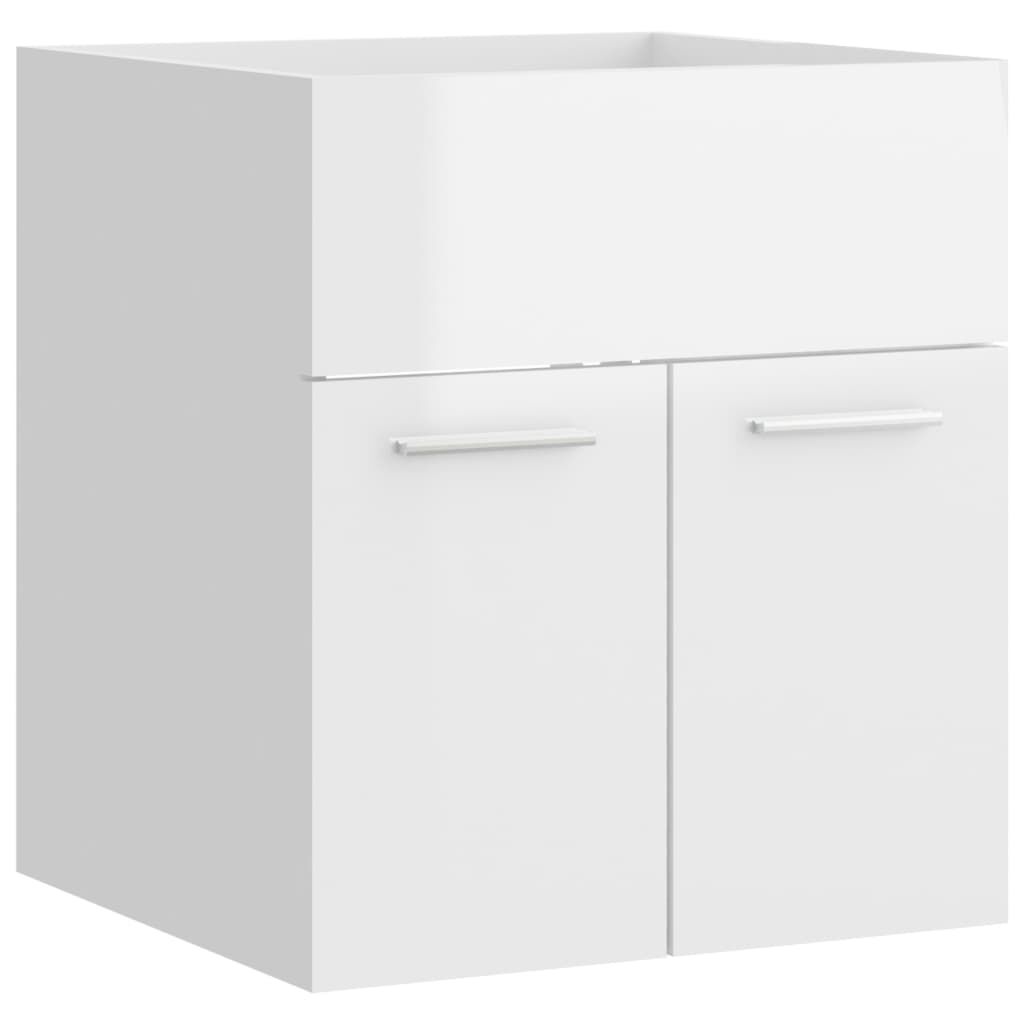 vidaXL Ντουλάπι Νιπτήρα Γυαλιστερό Λευκό 41x38,5x46 εκ από Επεξ. Ξύλο
