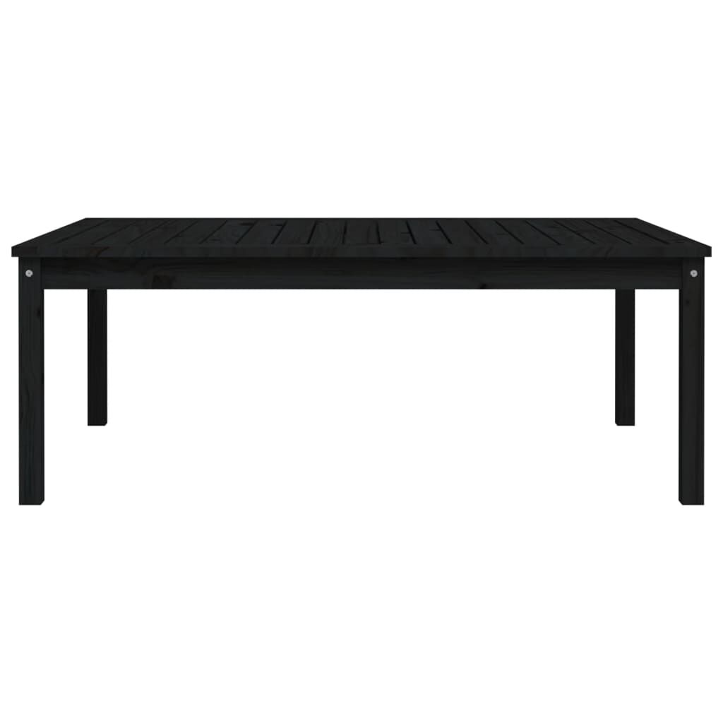 vidaXL Τραπέζι Κήπου Μαύρο 121 x 82,5 x 45 εκ. από Μασίφ Ξύλο Πεύκου