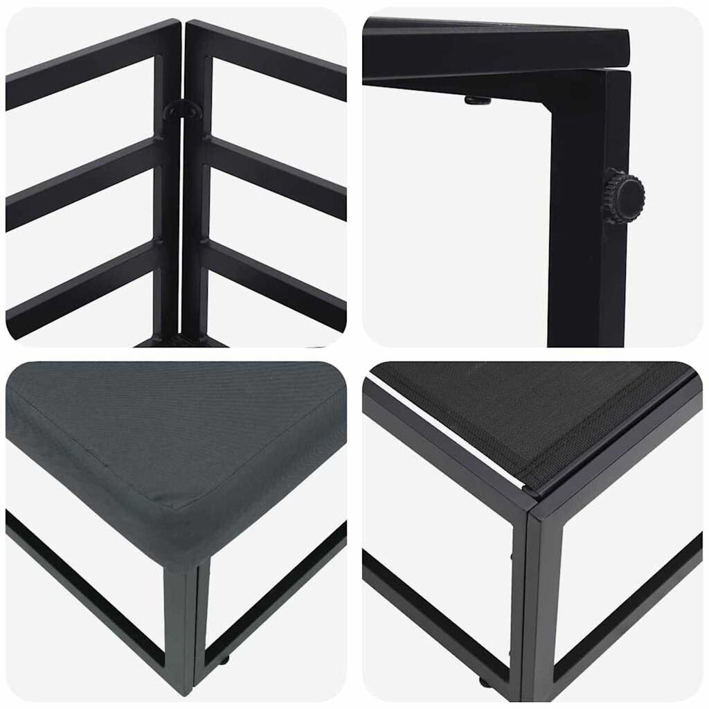 vidaXL Εξωτερικά Έπιπλα με μαξιλάρι με μαξιλάρι 2 pcs Μαύρο Αλουμίνιο