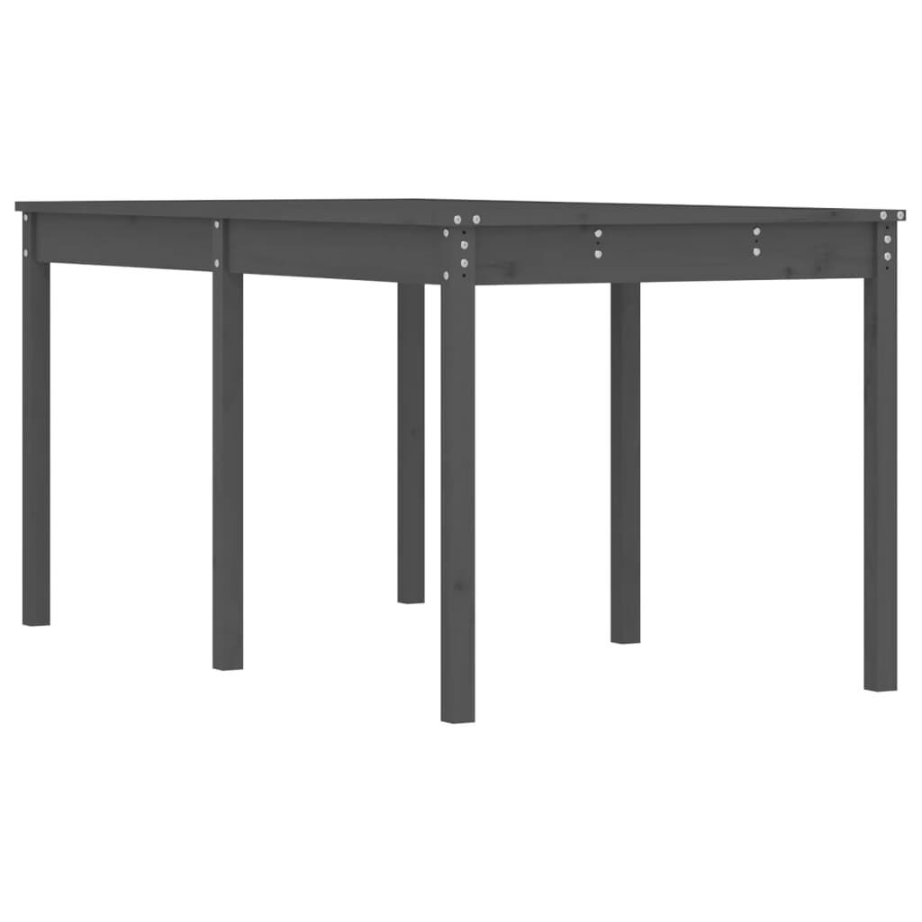 vidaXL Τραπέζι Κήπου Γκρι 159,5x82,5x76 εκ. από Μασίφ Ξύλο Πεύκου