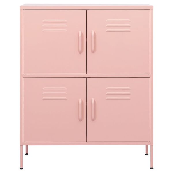 vidaXL Ντουλάπι Αποθήκευσης Ροζ 80 x 35 x 101,5 εκ. από Ατσάλι
