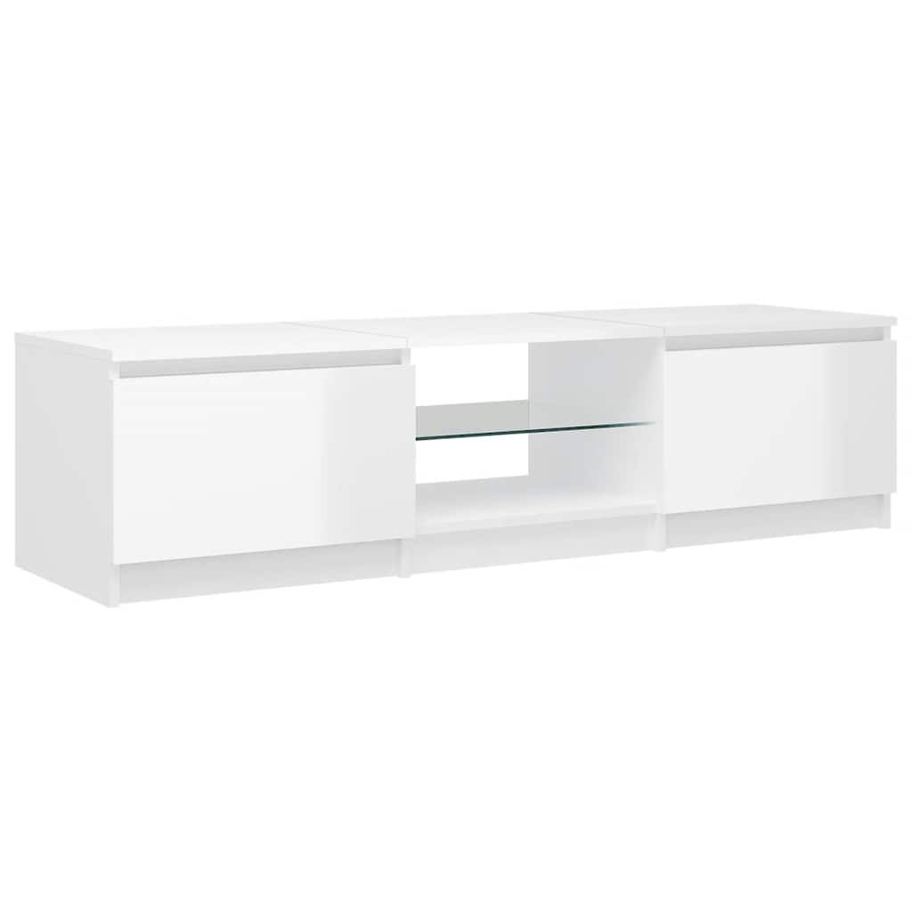vidaXL Έπιπλο Τηλεόρασης με LED Γυαλιστερό Λευκό 140x40x35,5 εκ.