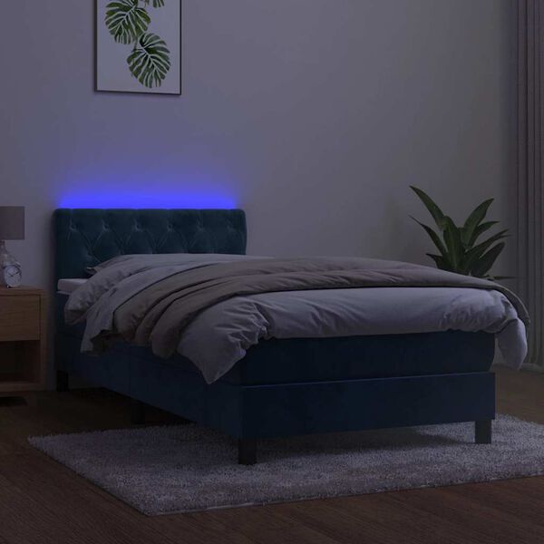 vidaXL &Kappa;&rho;&epsilon;&beta;ά&tau;&iota; Boxspring &mu;&epsilon; &Sigma;&tau;&rho;ώ&mu;&alpha; & LED &Sigma;&kappa;. &Mu;&pi;&lambda;&epsilon; 80x200 &epsilon;&kappa;. &Beta;&epsilon;&lambda;&omicron;ύ&delta;&iota;&nu;&omicron;