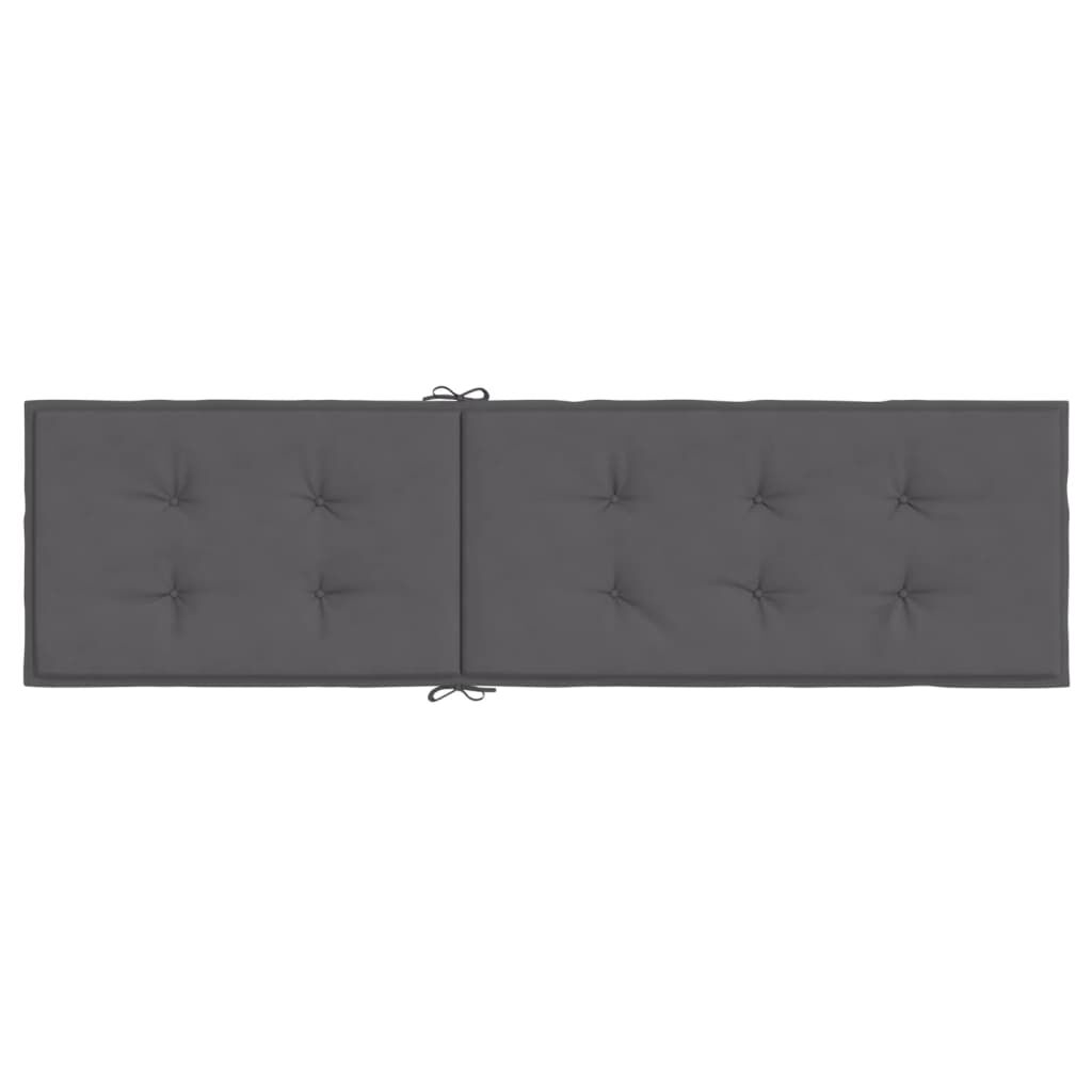 vidaXL Μαξιλάρι Ξαπλώστρας Ανθρακί (75+105) x 50 x 4 εκ.