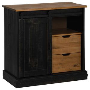 vidaXL Sideboard HALDEN με συρόμενη πόρτα Μαύρο 80x40x80 cm