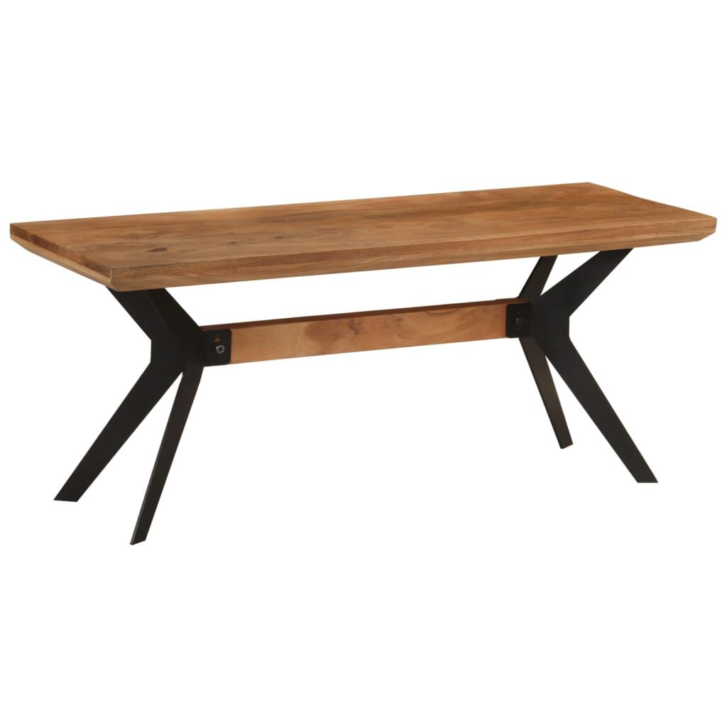 vidaXL Πάγκος Τραπεζαρίας 110x40x46 εκ. Μασίφ Ξύλο Ακακίας/Ατσάλι