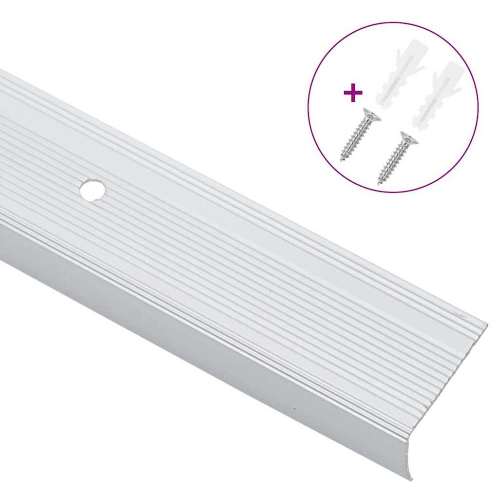 vidaXL Προστατευτικά ακμών σκάλας 10 pcs Ασημί 67 cm Αλουμίνιο