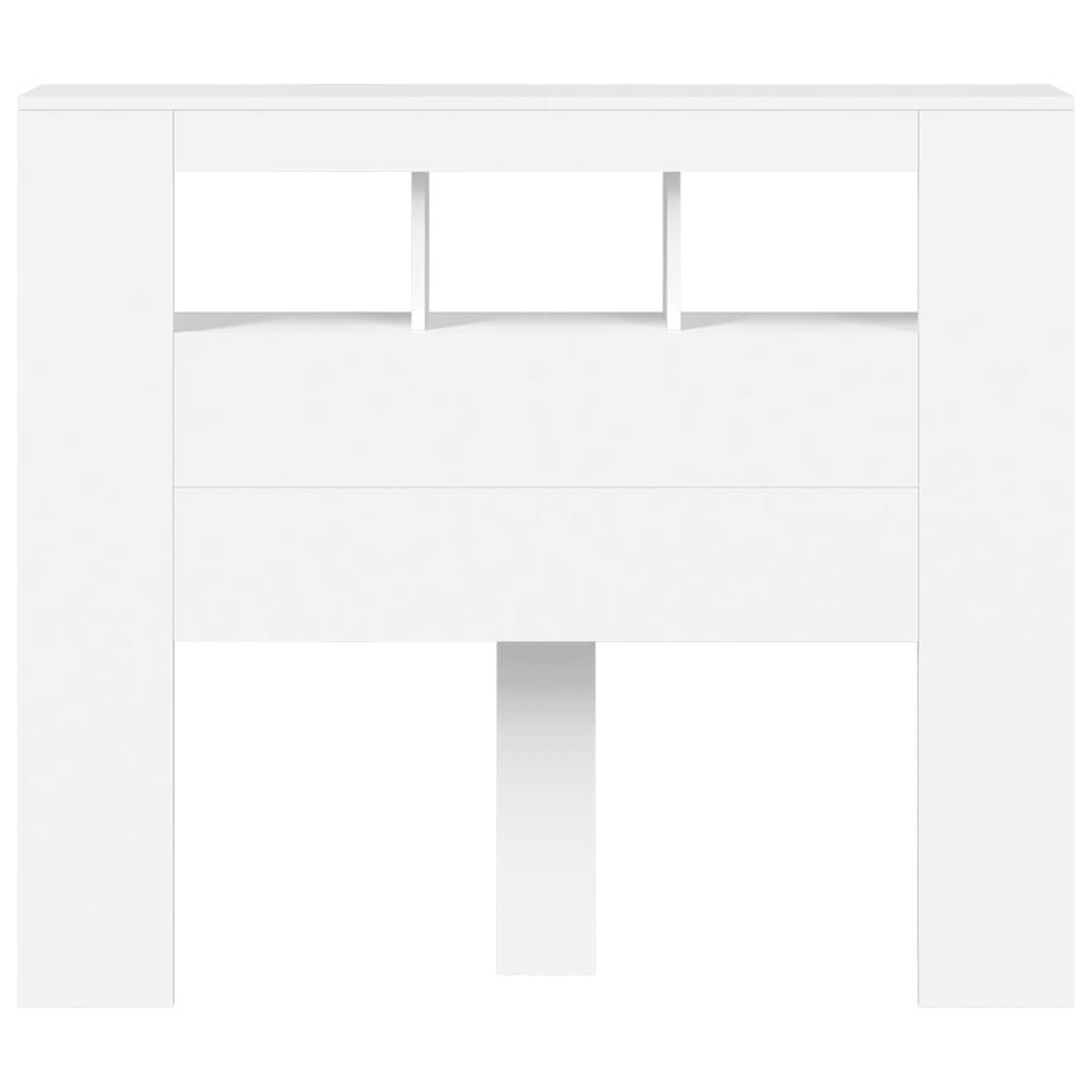 vidaXL Κεφαλάρι Κρεβατιού με LED Λευκό 120x18,5x103,5 εκ Επεξεργ. Ξύλο