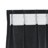 vidaXL Κουρτίνες με κουρτίνες 2 pcs Μαύρο 140 x 175 cm Βελούδο