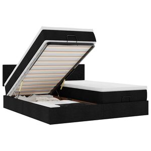 vidaXL &Omicron;&theta;&omega;&mu;&alpha;&nu;&iota;&kappa;ό &kappa;&rho;&epsilon;&beta;ά&tau;&iota; &mu;&epsilon; &sigma;&tau;&rho;ώ&mu;&alpha;&tau;&alpha; & LEDs &Mu;&alpha;ύ&rho;&omicron; 200x200cm ύ&phi;&alpha;&sigma;&mu;&alpha;