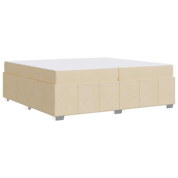 vidaXL Σκελετός Κρεβατιού με στρώμα Κρεμ 200 x 200 cm ύφασμα