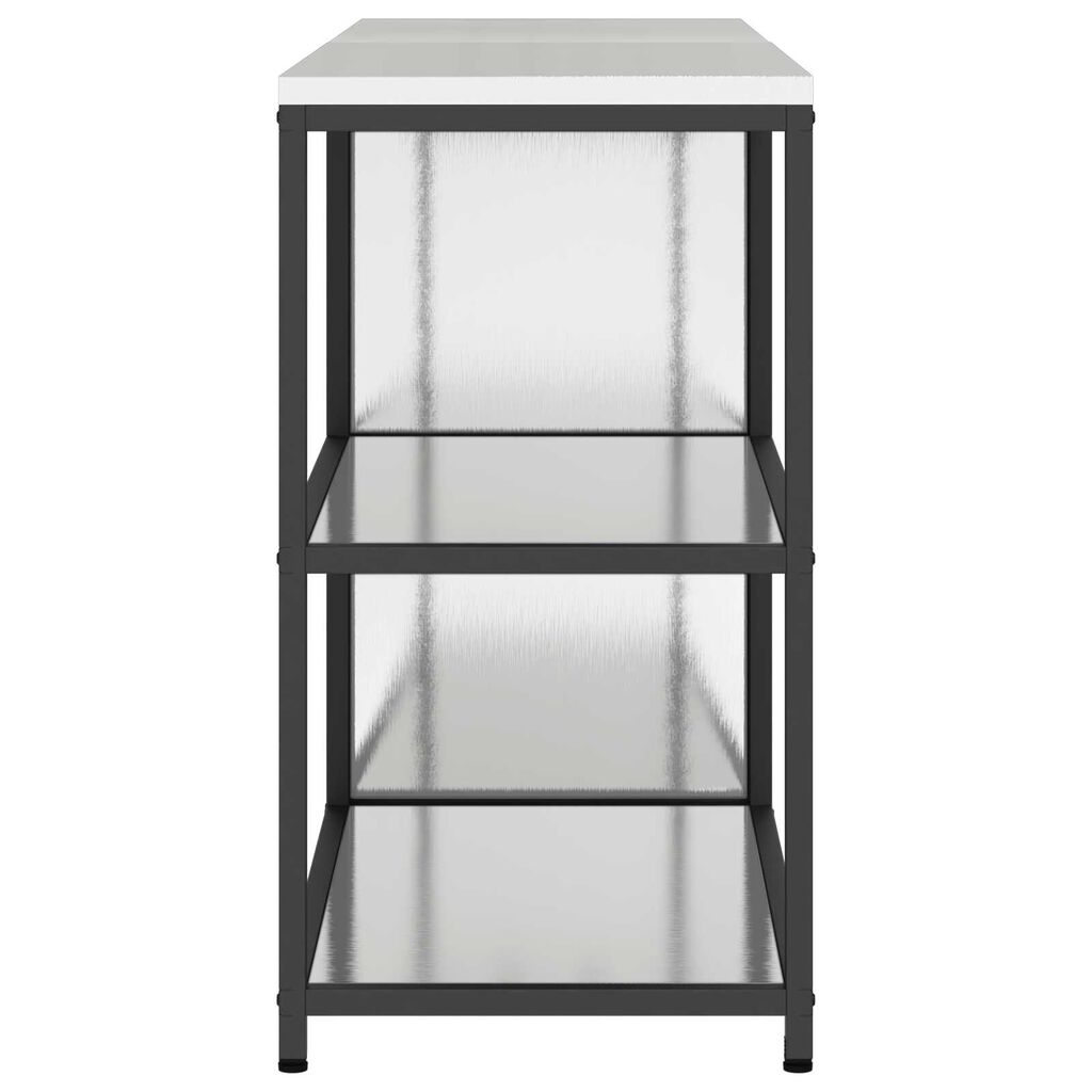 vidaXL Σετ Αποθήκευσης Κουζίνας με ράφι 2 pcs Ασημί 150 x 50 x 92 εκ.