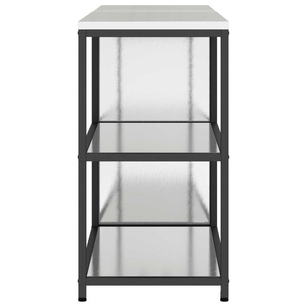 vidaXL Σετ Αποθήκευσης Κουζίνας με ράφι 2 pcs Ασημί 150 x 50 x 92 εκ.