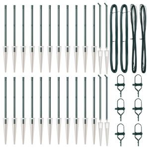 vidaXL Στύλος Περιφράξεων Άλλο 26 pcs Γκρι 3,2 x 3,2 x 60 εκ Ατσάλι