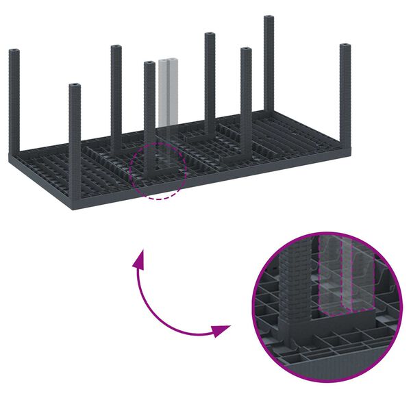 vidaXL Σετ Τραπεζαρίας Κήπου 7 pcs Ανοιχτό γκρι Large Πλαστικό