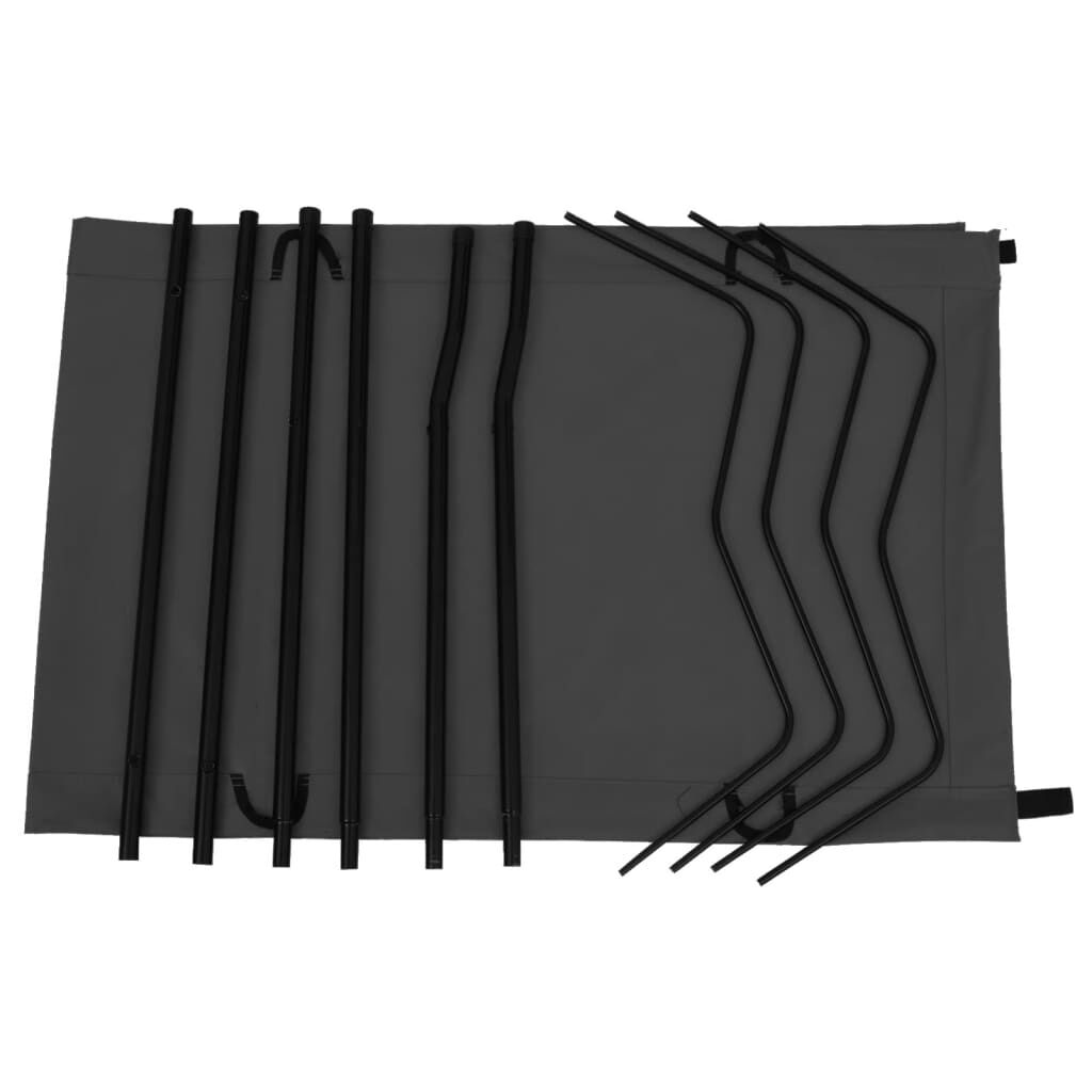 vidaXL Κρεβάτι Κάμπινγκ Μαύρο 180x60x19 εκ. Ύφασμα Oxford και Ατσάλι