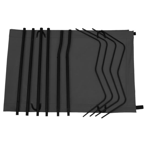 vidaXL Κρεβάτι Κάμπινγκ Μαύρο 180x60x19 εκ. Ύφασμα Oxford και Ατσάλι