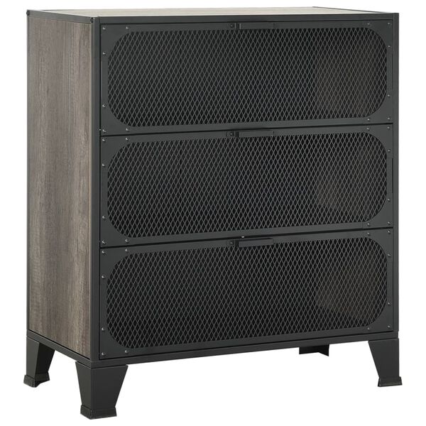 vidaXL Ντουλάπι Αποθήκευσης Γκρι 72 x 36 x 82 εκ. Μέταλλο / MDF