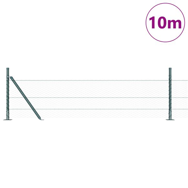 vidaXL Hexagon Fence Πράσινο 0.5x10 μ Χάλυβας