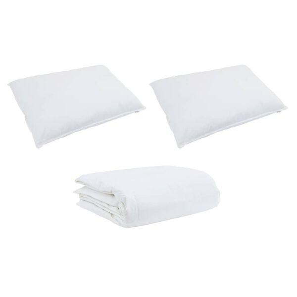 vidaXL Σετ Παπλωμάτων με μαξιλάρι 3 pcs Λευκό Βαμβάκι