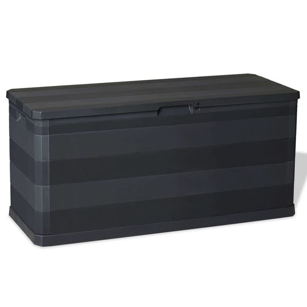 vidaXL Μπαούλο Αποθήκευσης Κήπου Μαύρο 117 x 45 x 56 εκ.