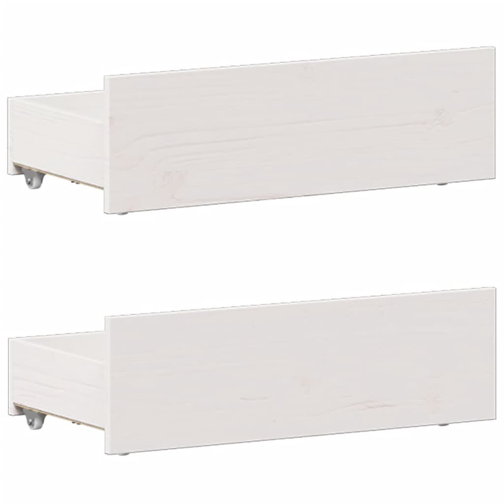 vidaXL Κρεβάτι Βιβλιοθήκη Χωρίς Στρώμα Λευκό 75x190 εκ Μασίφ Πεύκο