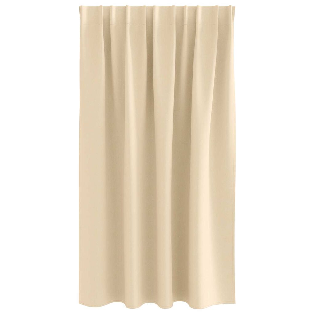 vidaXL Κουρτίνες με κουρτίνες 2 pcs Κρεμ 140 x 140 cm Πολυεστέρας